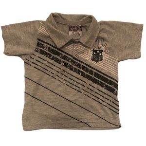 🌞 Tuff Guys 1984 short sleeve polo shirt grey and blue boys 6-9 months